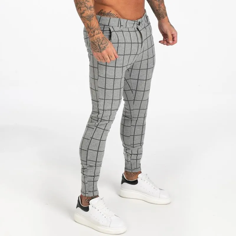 7369 Checked Pattern Skinny Chinos