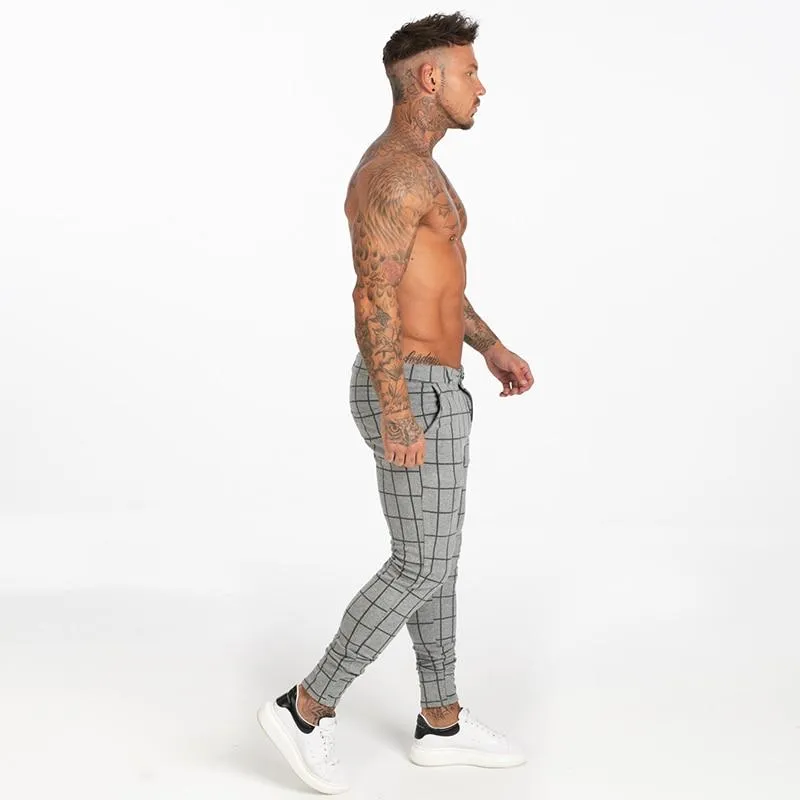 7369 Checked Pattern Skinny Chinos
