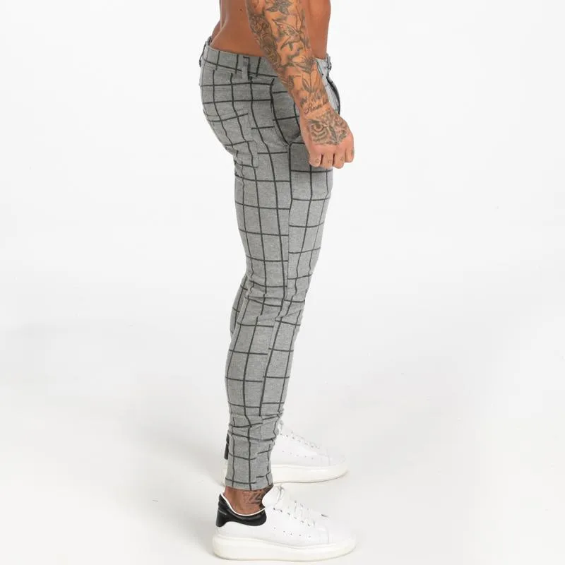 7369 Checked Pattern Skinny Chinos