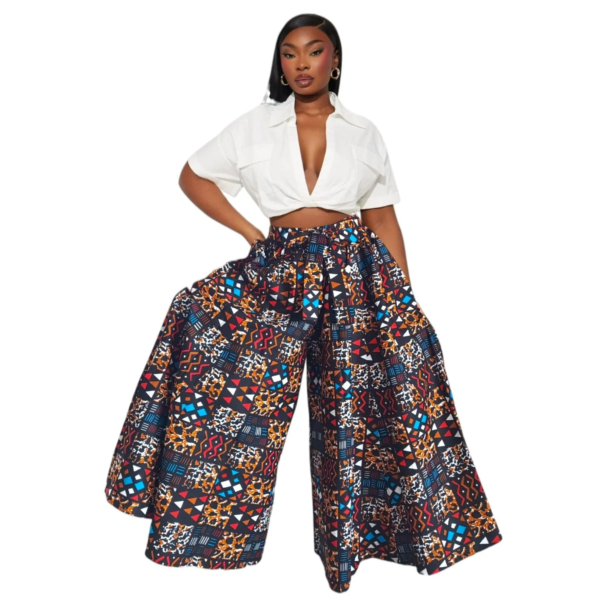 African Print Palazzo Pants Set