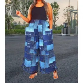 African Style Print Cotton Women Long Palazzo Pants