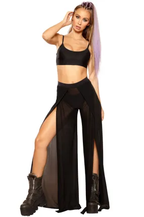 Black Mesh Gypsy Pants