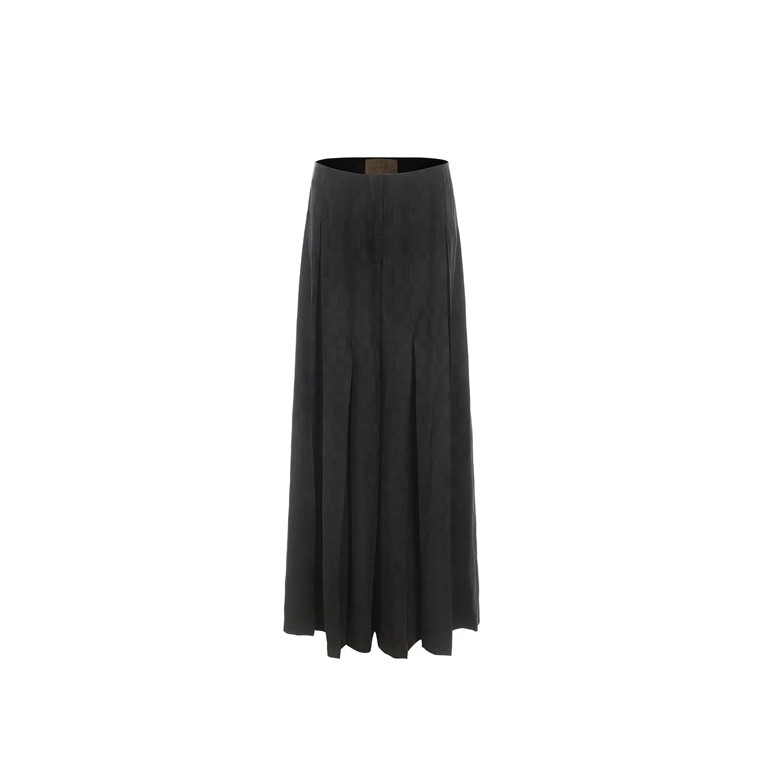 Black Wide-leg Cupro Trousers