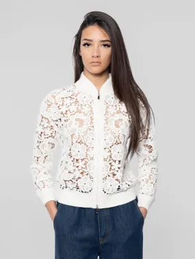 Bomber in Pizzo Macramè Panna