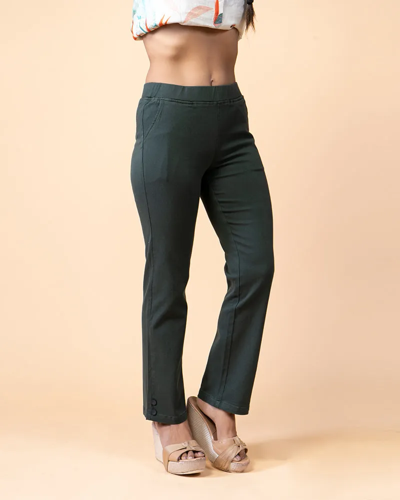 Bottle Green Slim Fit Pants