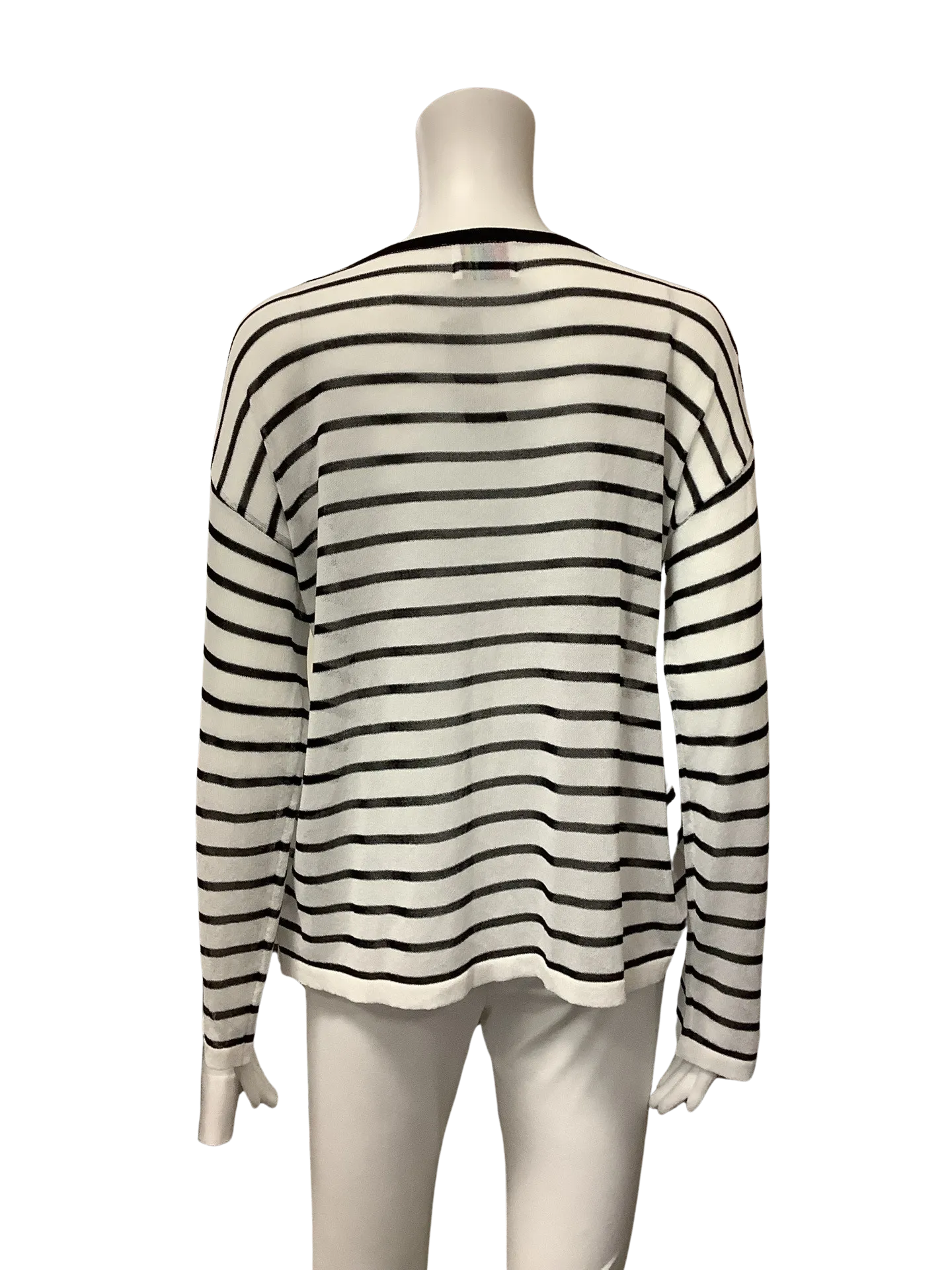 Compania Fantasia Women's Sweater Striped Long Sleeve Size: S