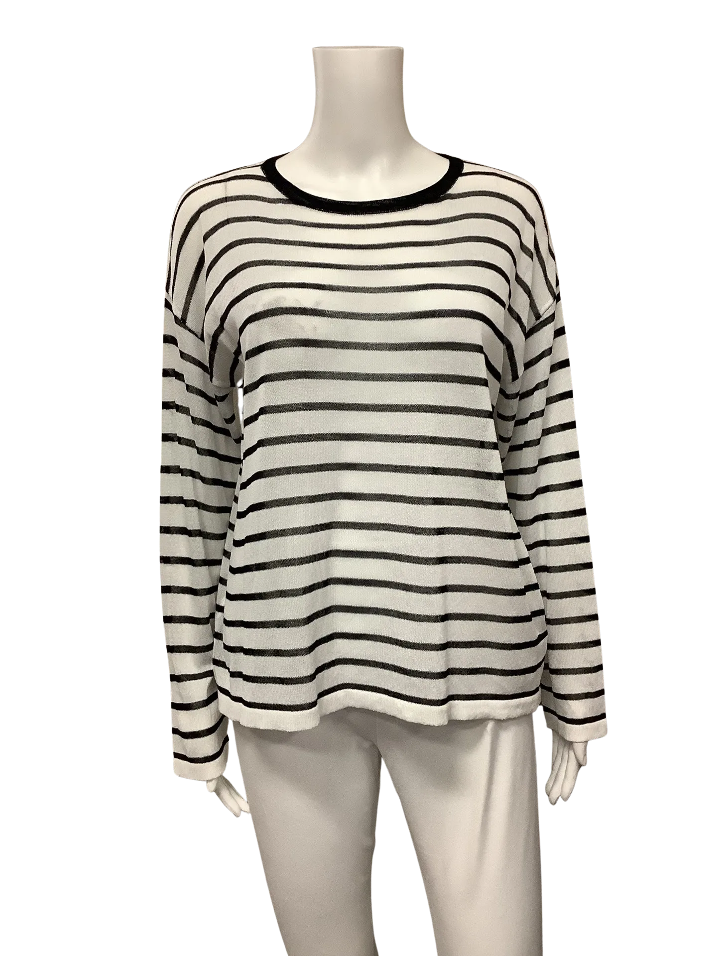 Compania Fantasia Women's Sweater Striped Long Sleeve Size: S
