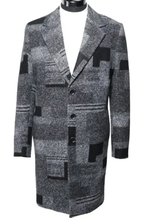 Grey Abstract Overcoat