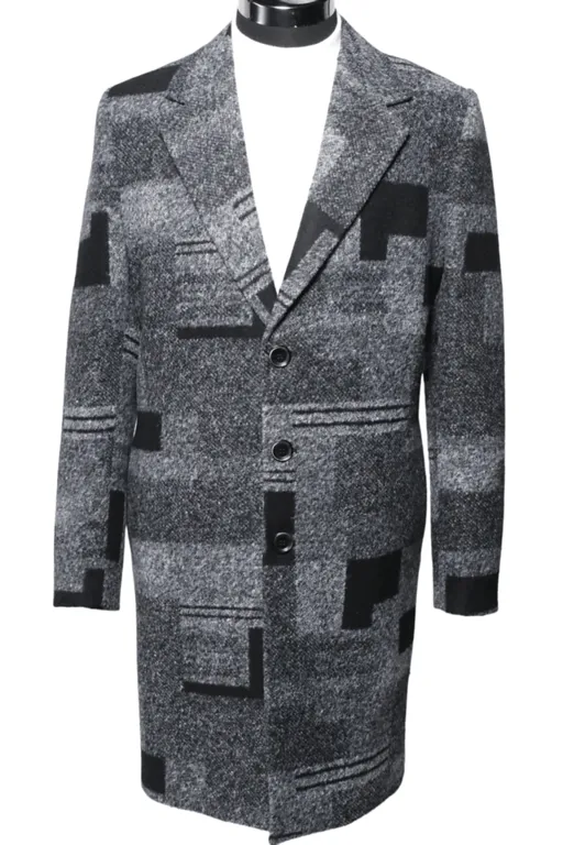 Grey Abstract Overcoat
