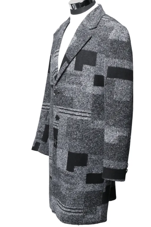 Grey Abstract Overcoat