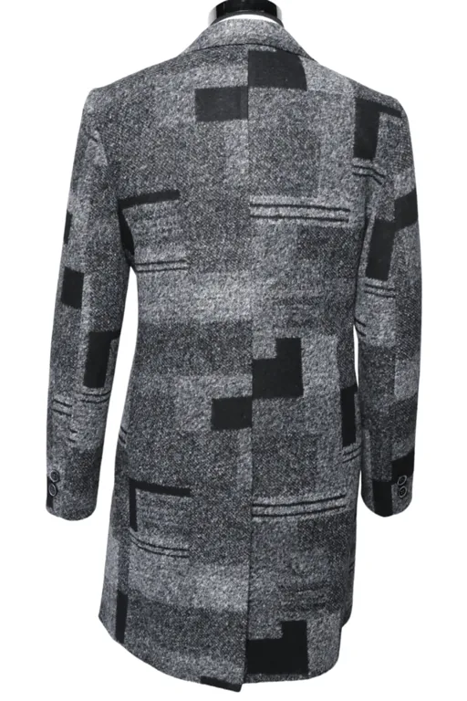 Grey Abstract Overcoat