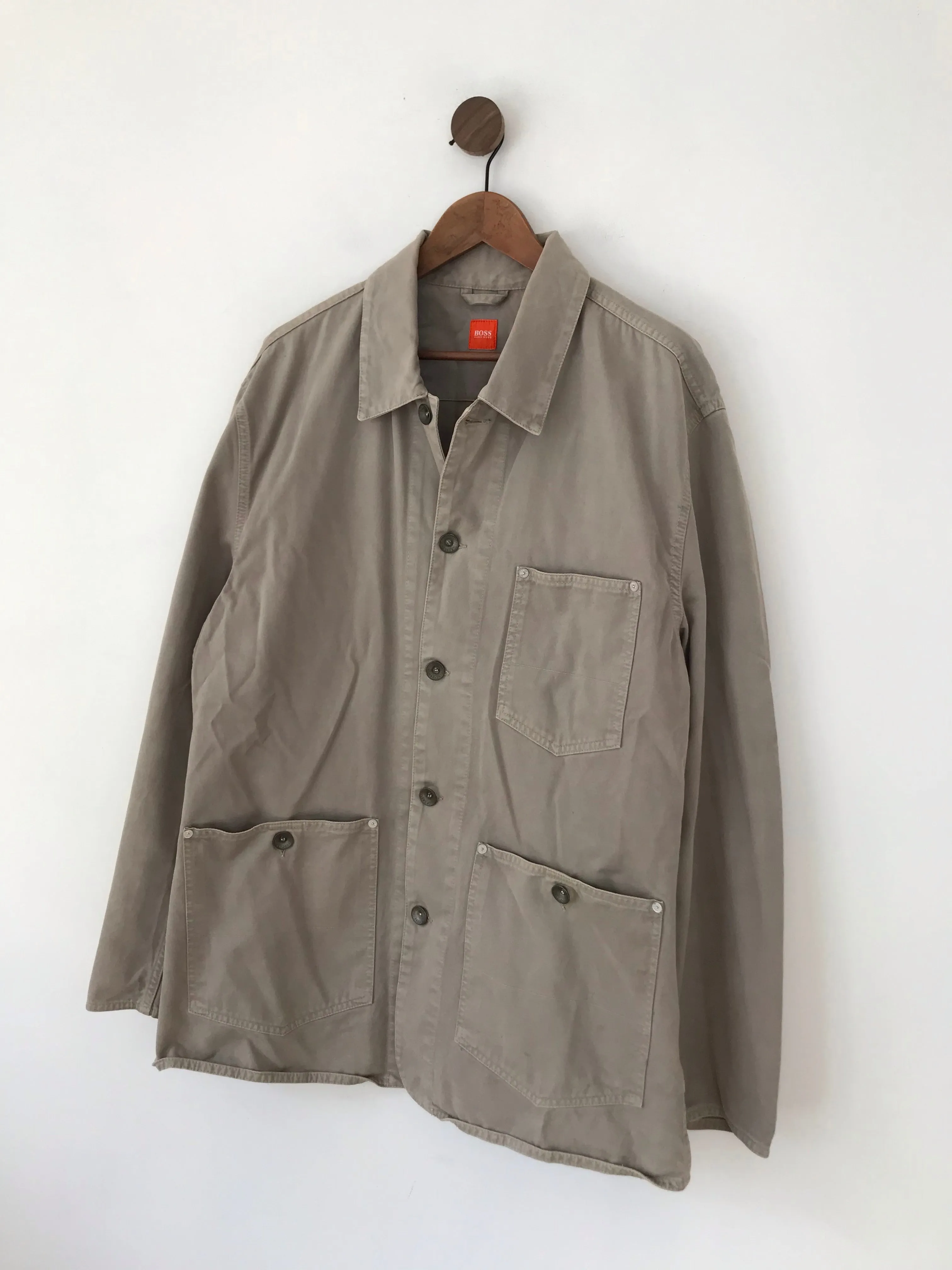 Hugo Boss Men's Lightweight Cotton Workwear Jacket Coat | XL | Grey