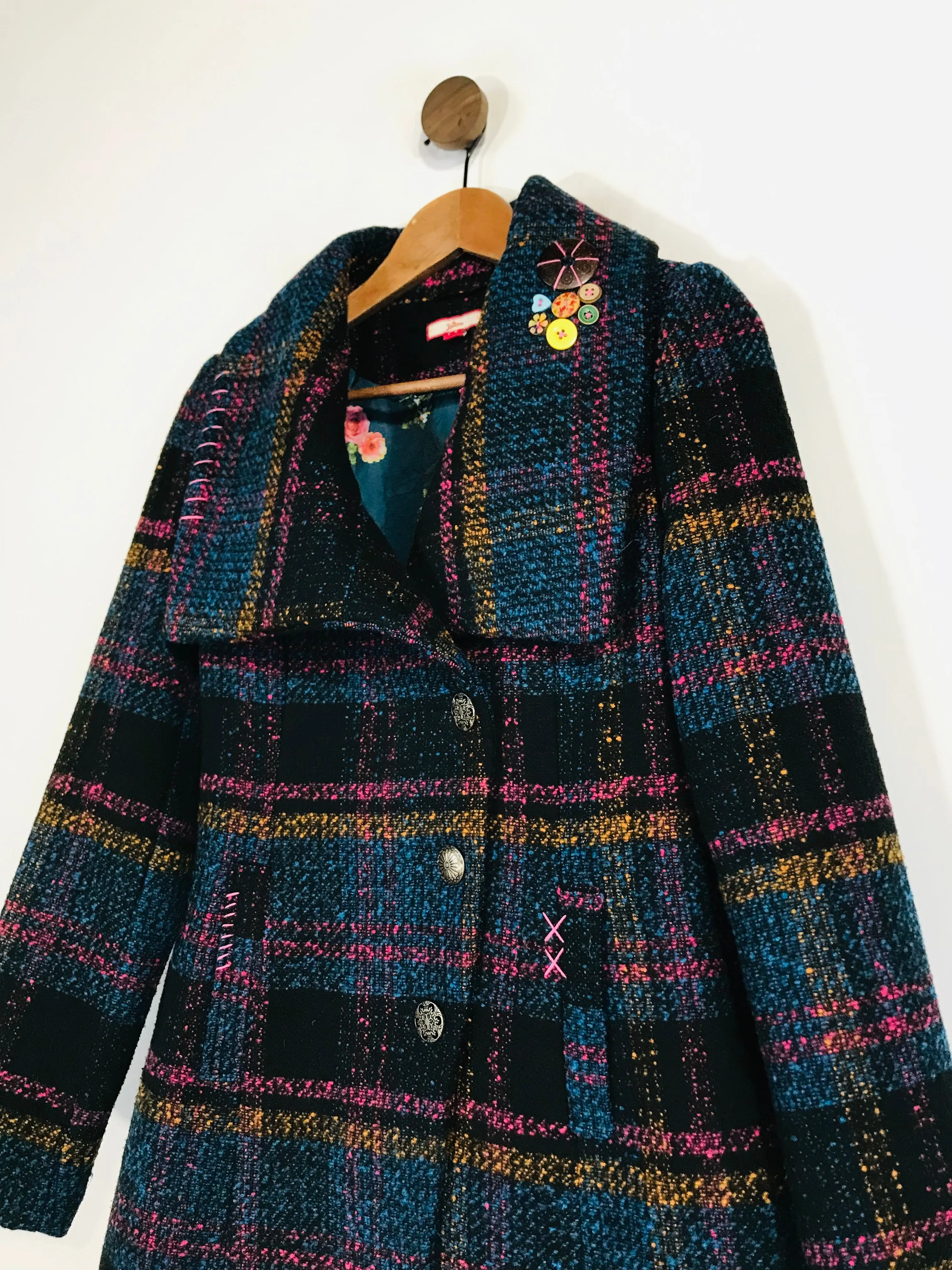 Joe Browns Women's Plaid Overcoat Coat | UK8 | Multicoloured
