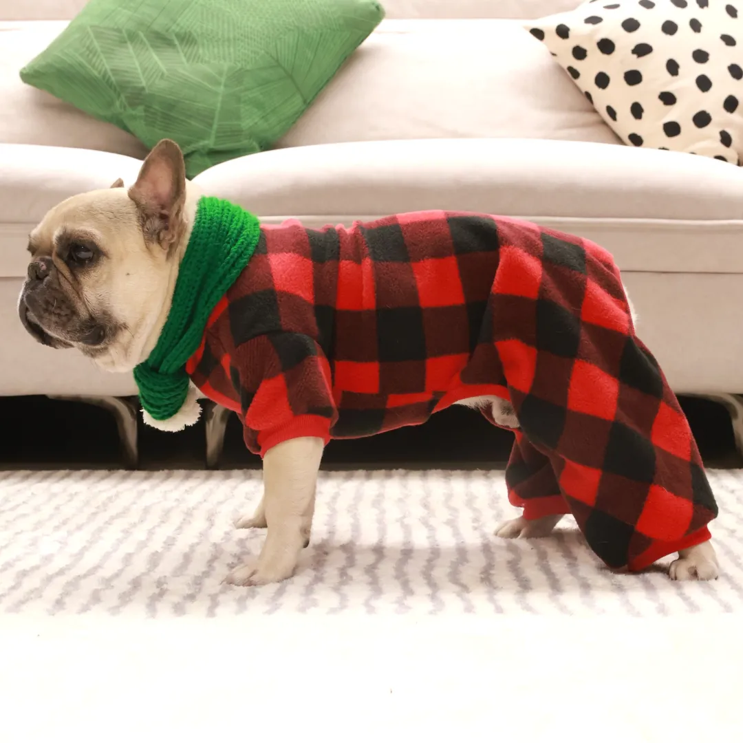 Plaid Snuggle PJ's   Scarf Combo