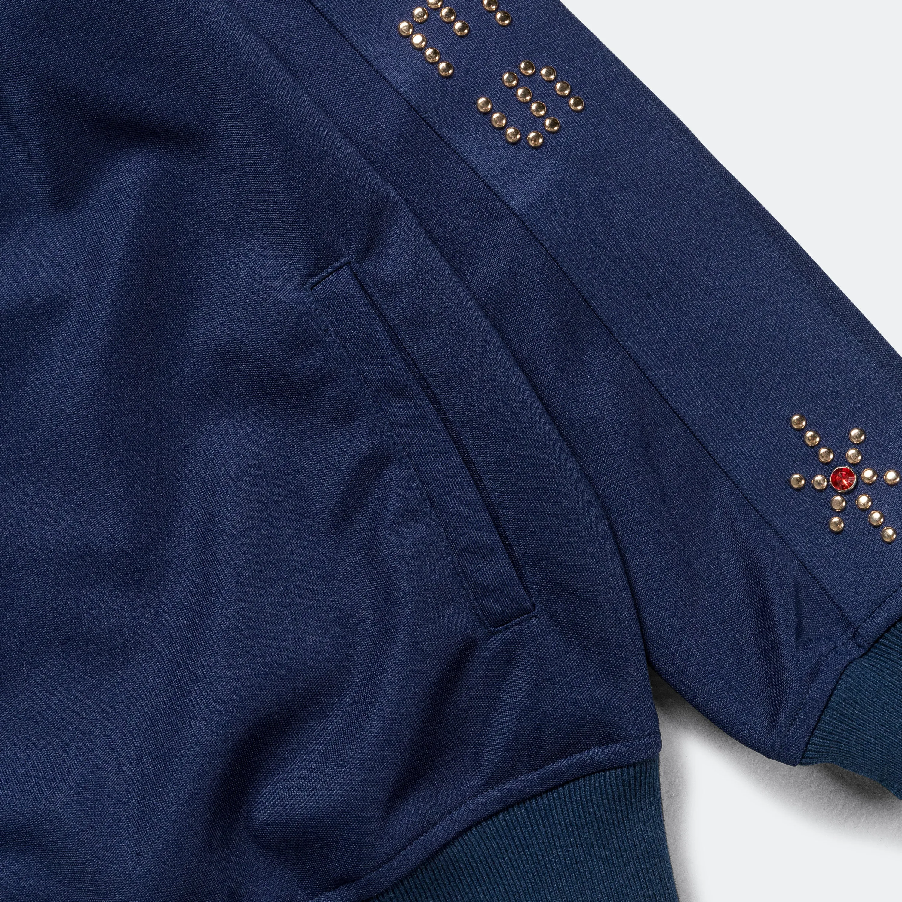 Studded Track Jacket - Navy