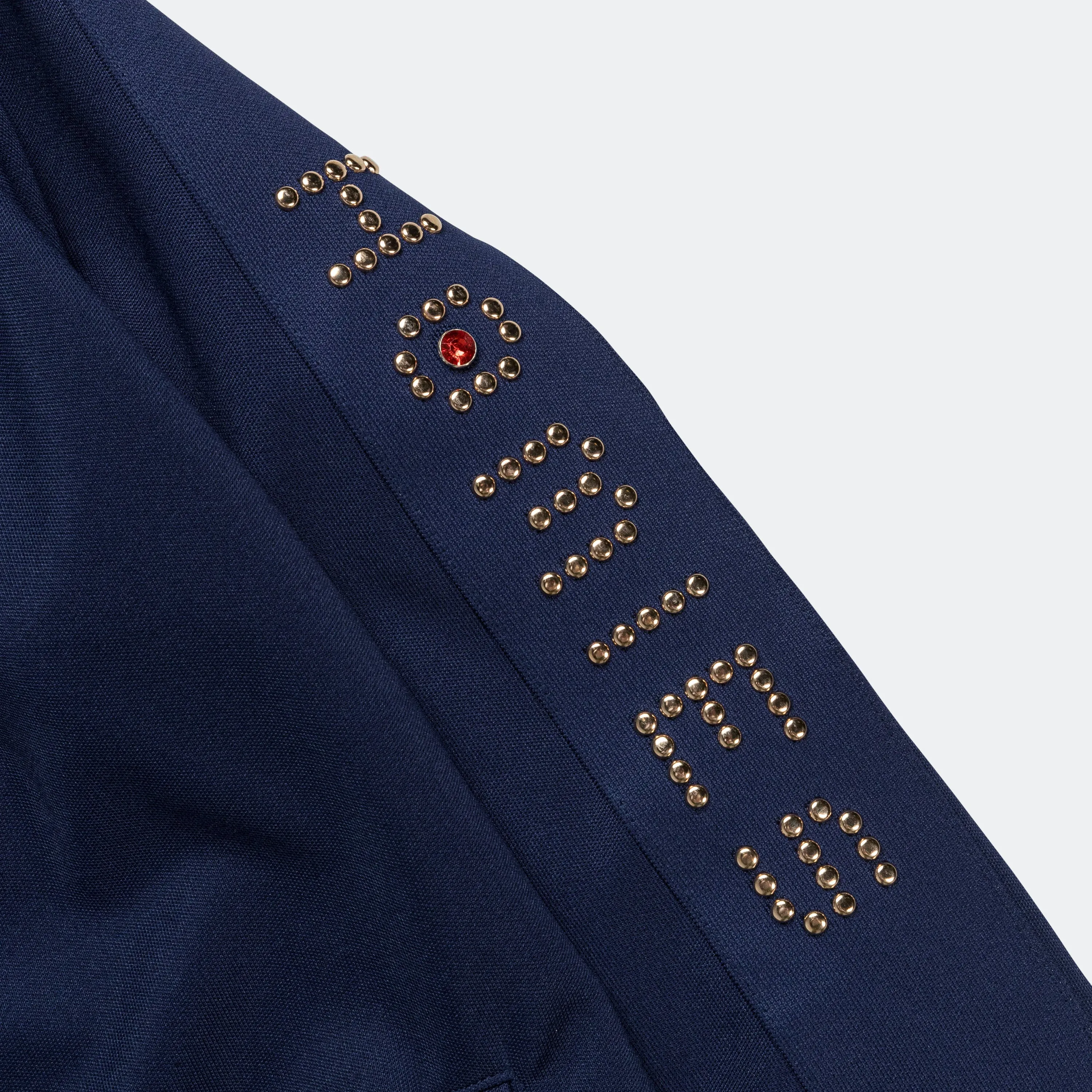 Studded Track Jacket - Navy