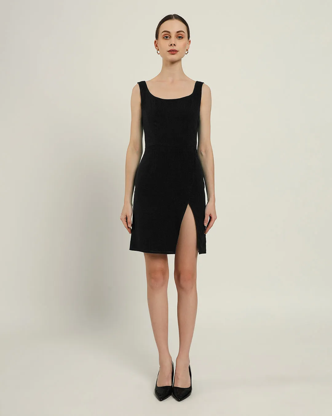 The Cannes Noir Cotton Dress