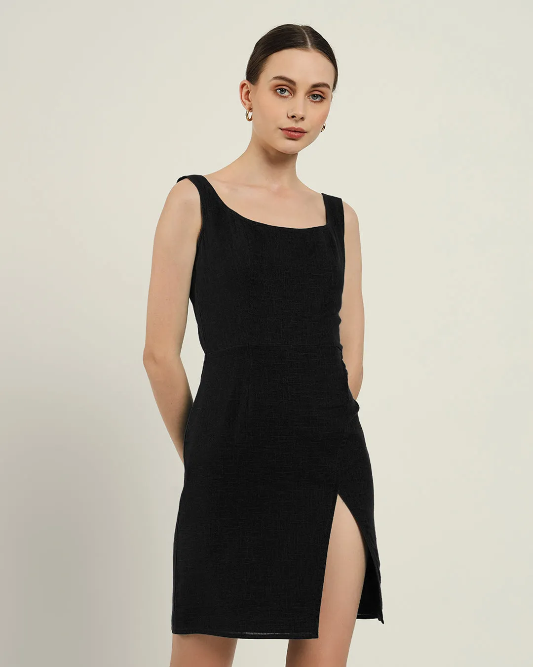 The Cannes Noir Cotton Dress