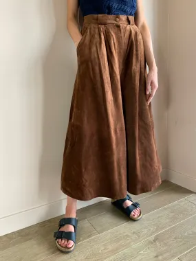 Vintage suede wide leg culottes
