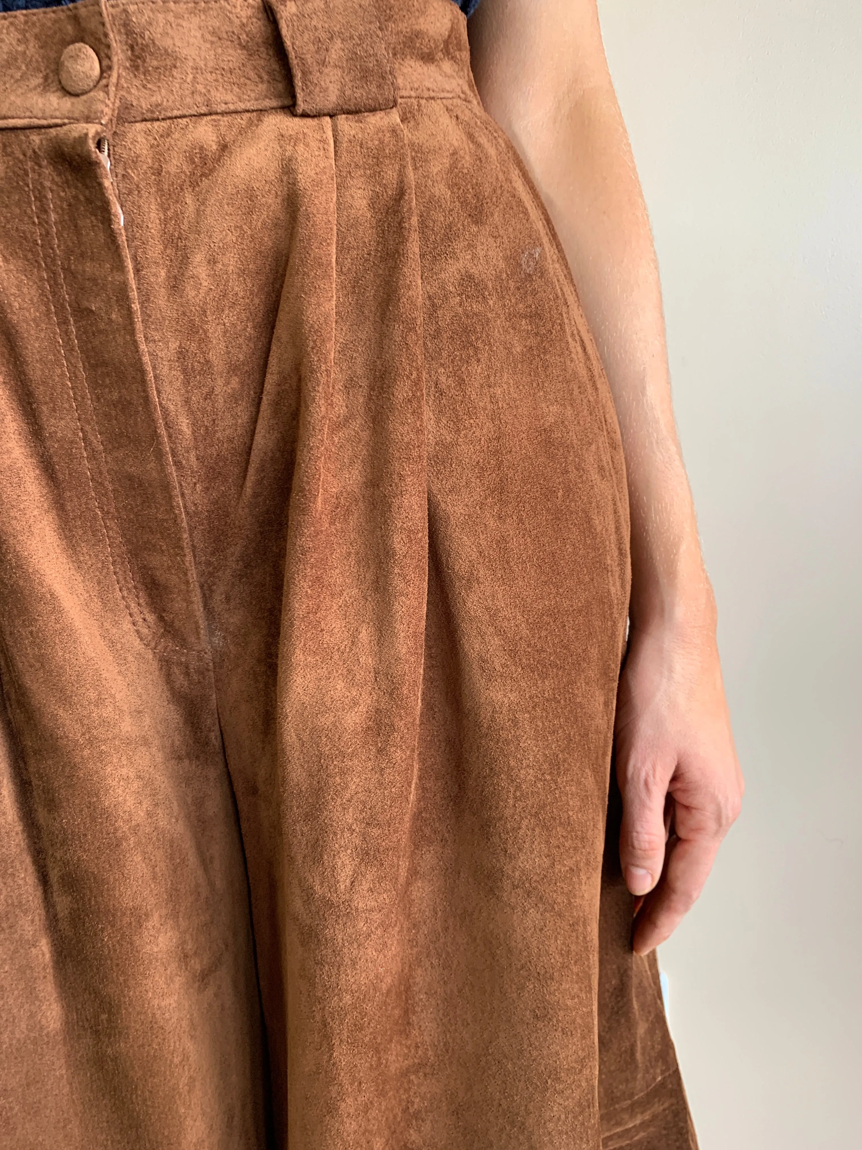 Vintage suede wide leg culottes